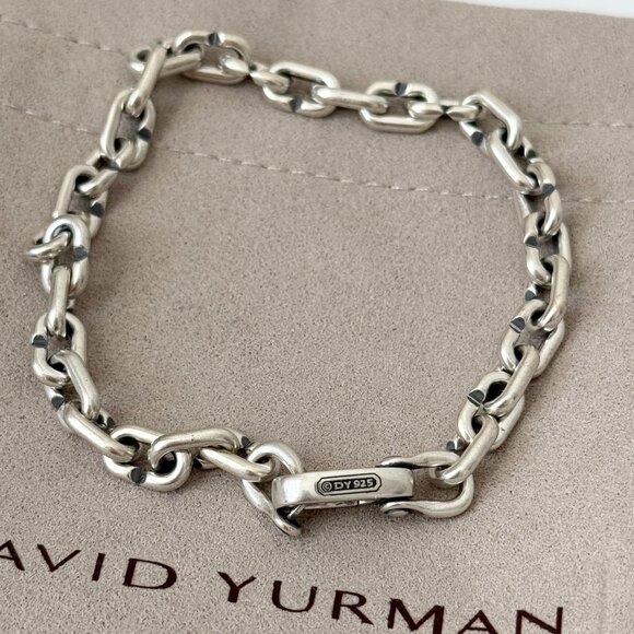 David Yurman Men's .925 Sterling Silver Streamline Link Vintage Bracelet - Picture 1 of 5